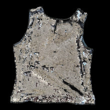 Load image into Gallery viewer, silk silver sequin tank top