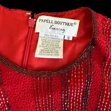Load image into Gallery viewer, papell red beaded y2k top