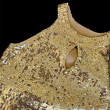 Load image into Gallery viewer, gold sequin keyhole tank