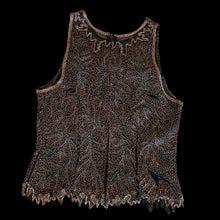Load image into Gallery viewer, whimsical brown beaded top