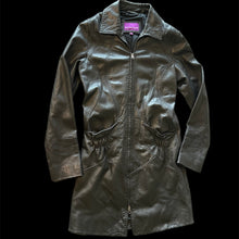 Load image into Gallery viewer, leather trench coat
