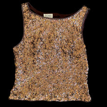 Load image into Gallery viewer, gold sparkle sequin silk tank top

