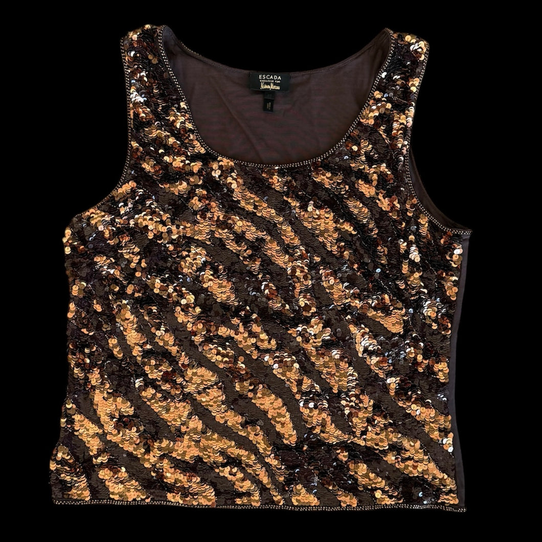 escada brown sequin top