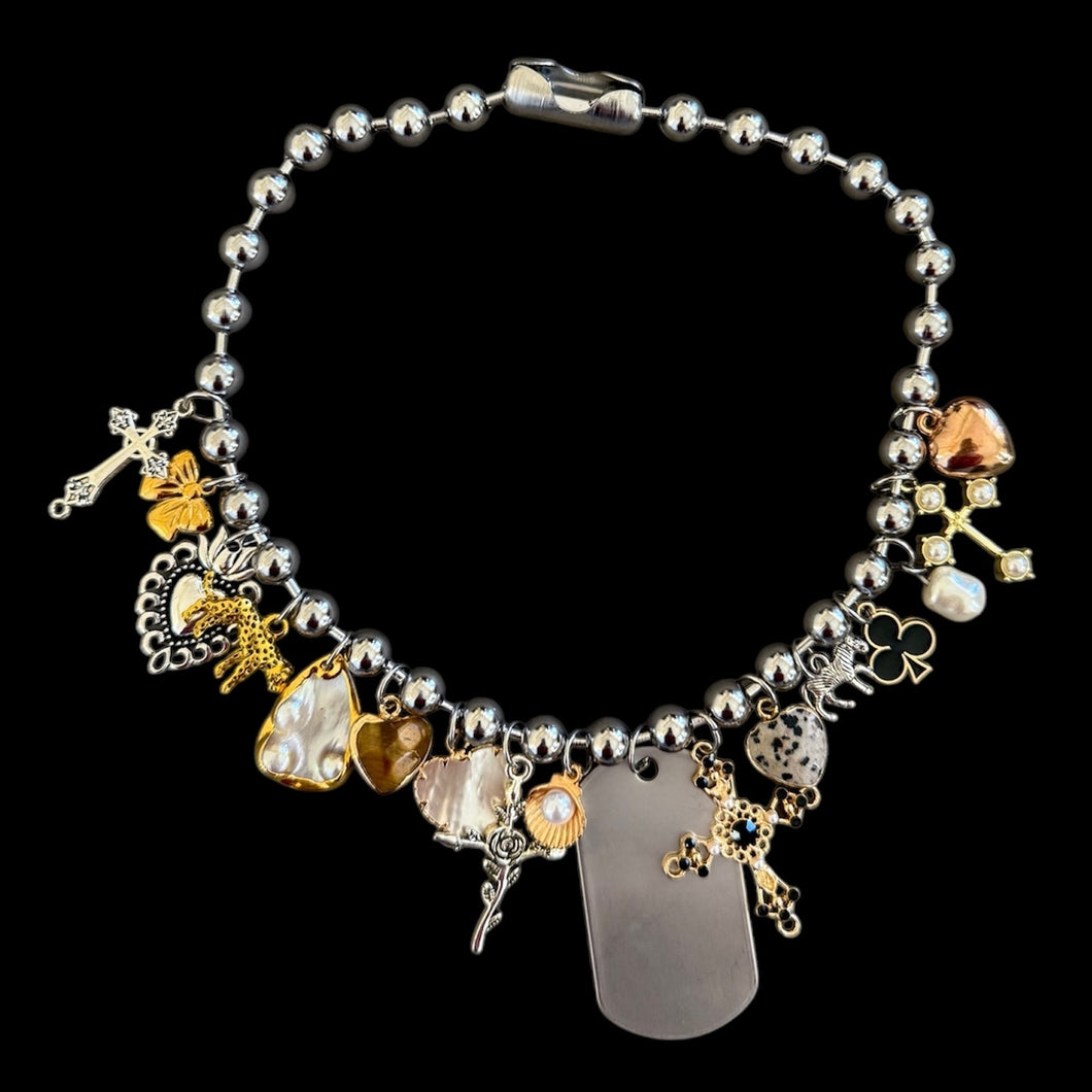 junk charm necklace #69