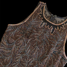 Load image into Gallery viewer, whimsical brown beaded top
