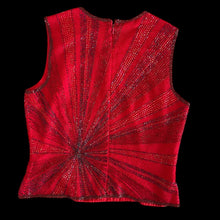 Load image into Gallery viewer, papell red beaded y2k top

