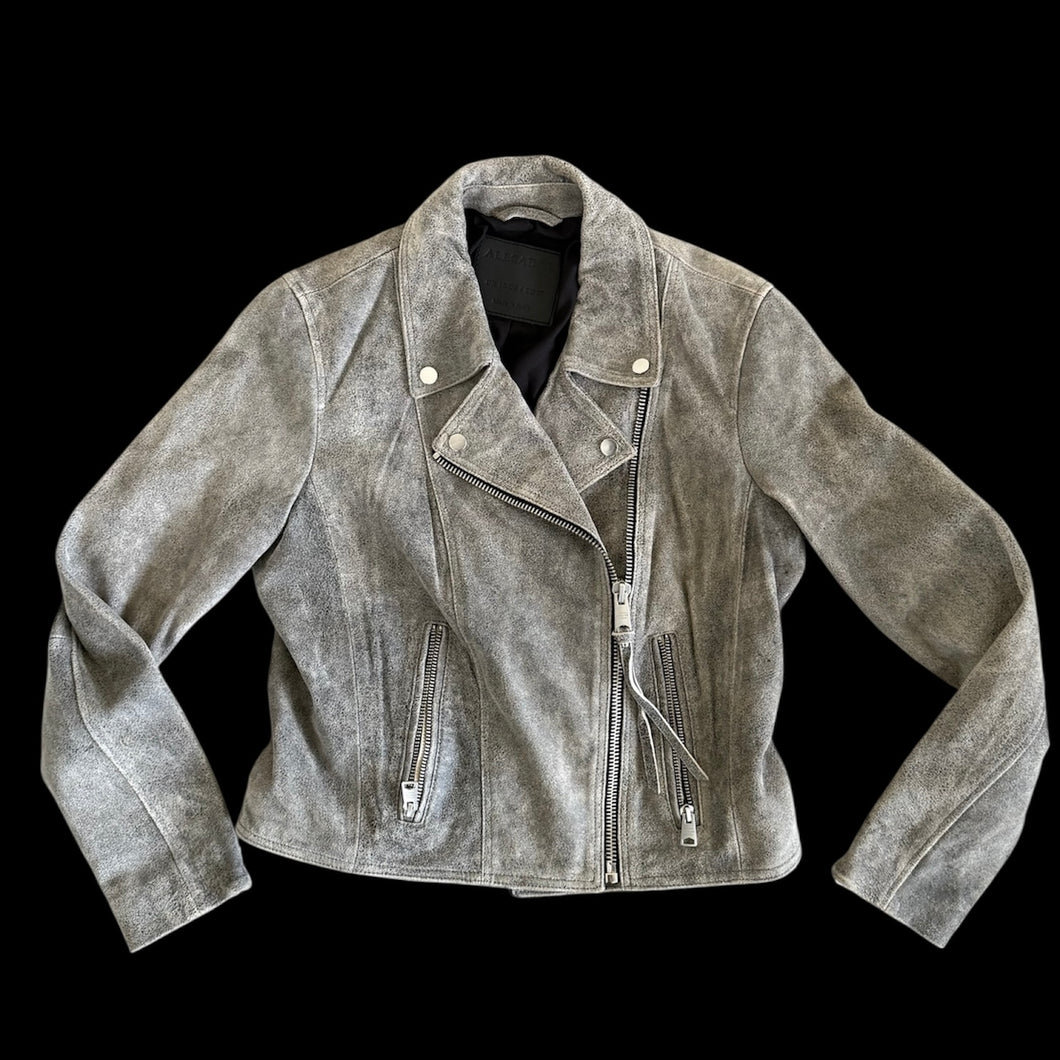 allsaints grey biker jacket