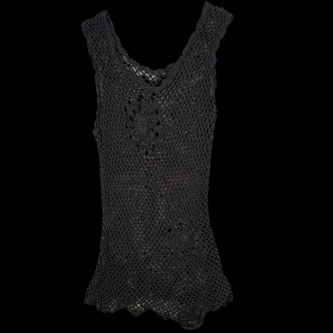 black crochet top