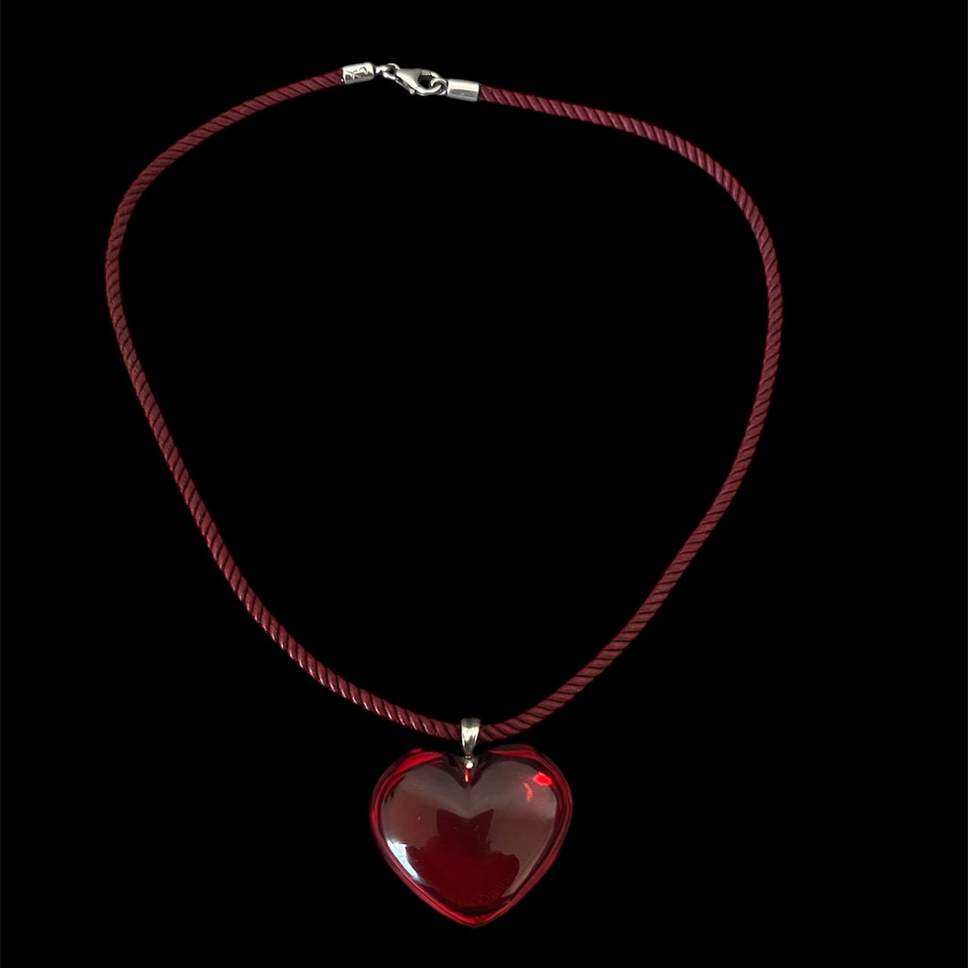 glass heart necklace