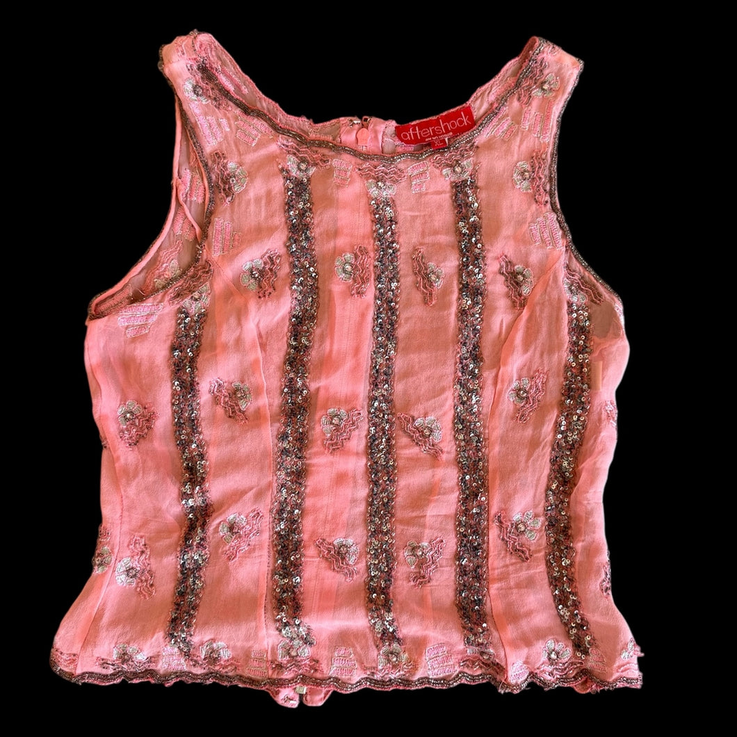 aftershock pink beaded top