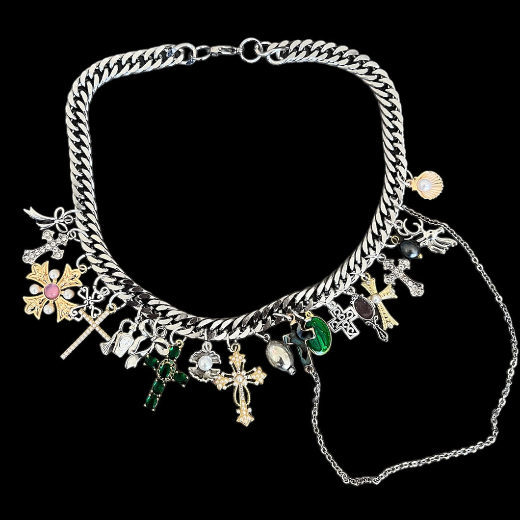 junk charm necklace #23