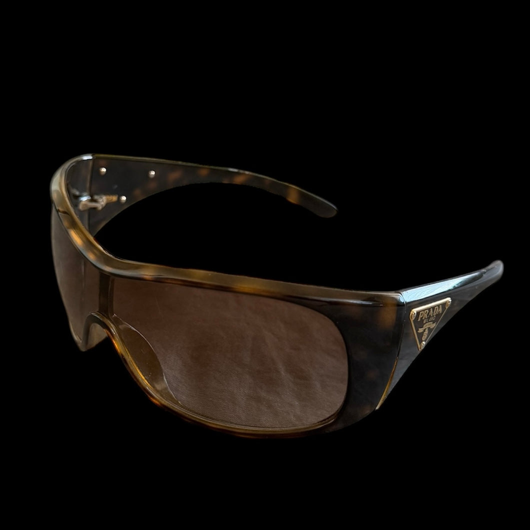 prada brown shield sunglasses