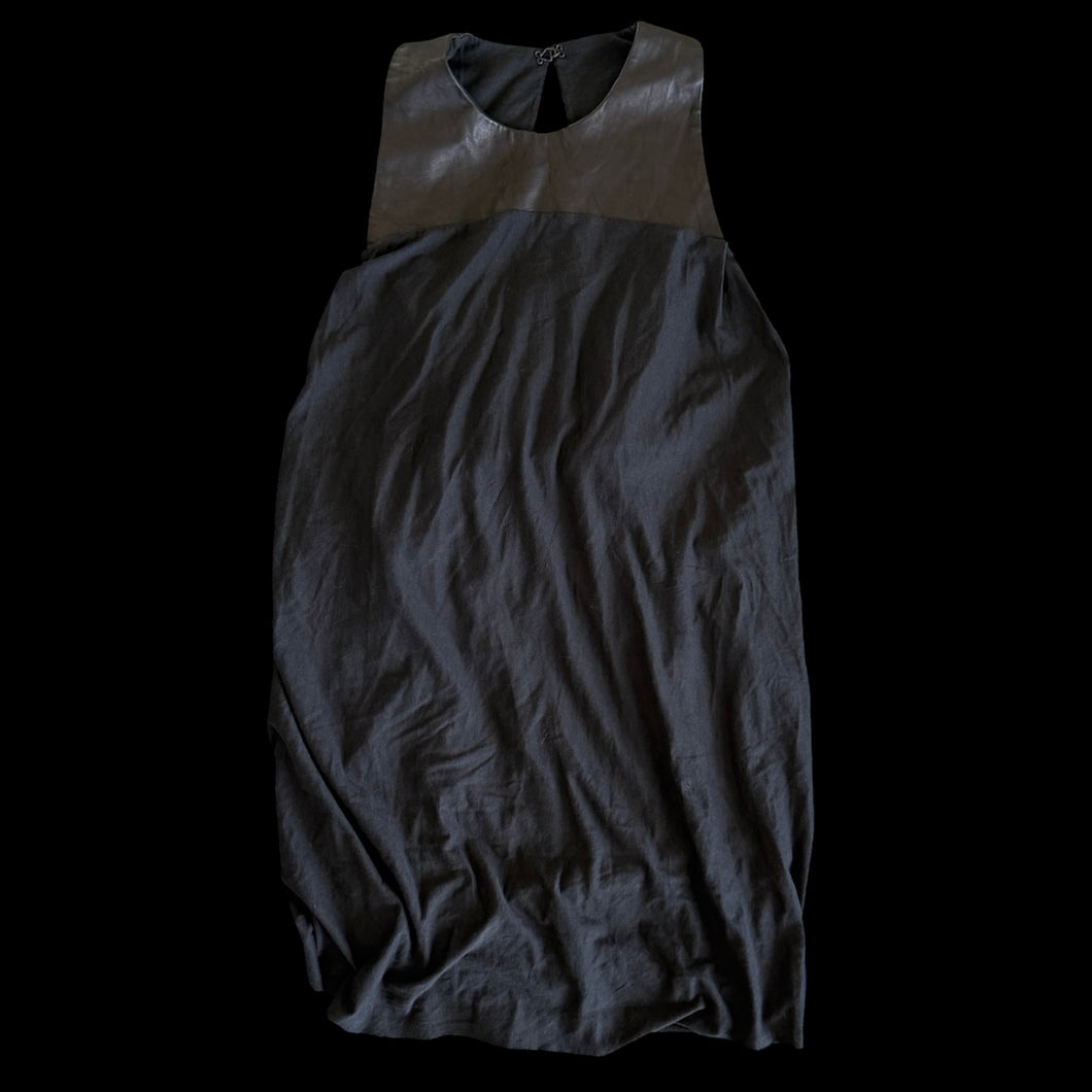 cos leather trim dress