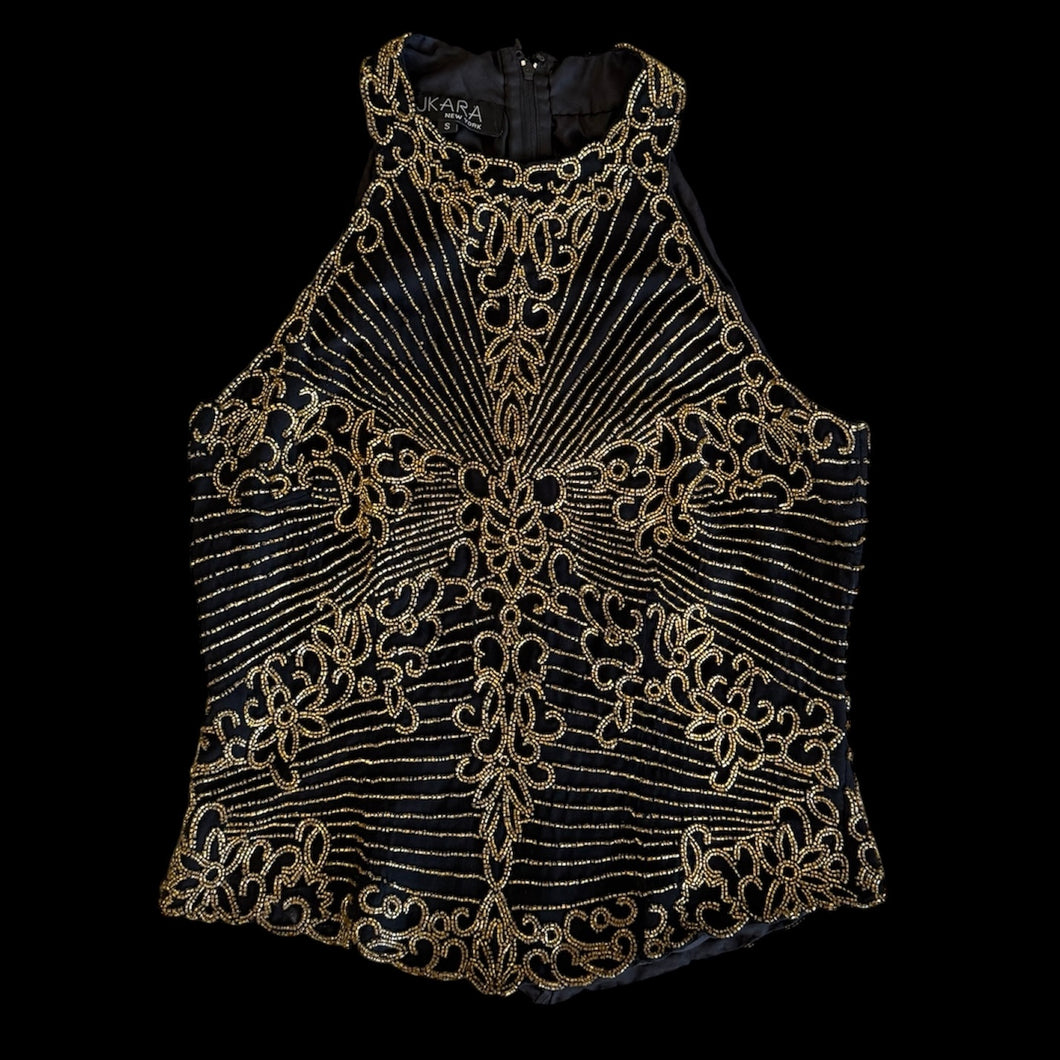 gold baroque beaded top